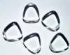 5 24x22mm Transparent Crystal Flat Drop Nugget Beads